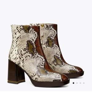 Tory Burch snakeskin booties
